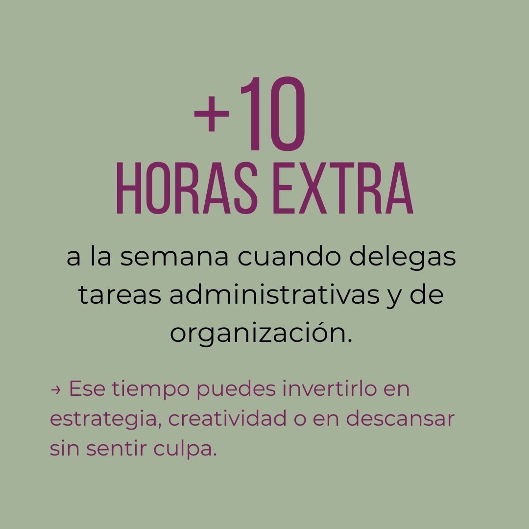 Más de 10 horas extra a la semana al delegar tareas administrativas y de organización